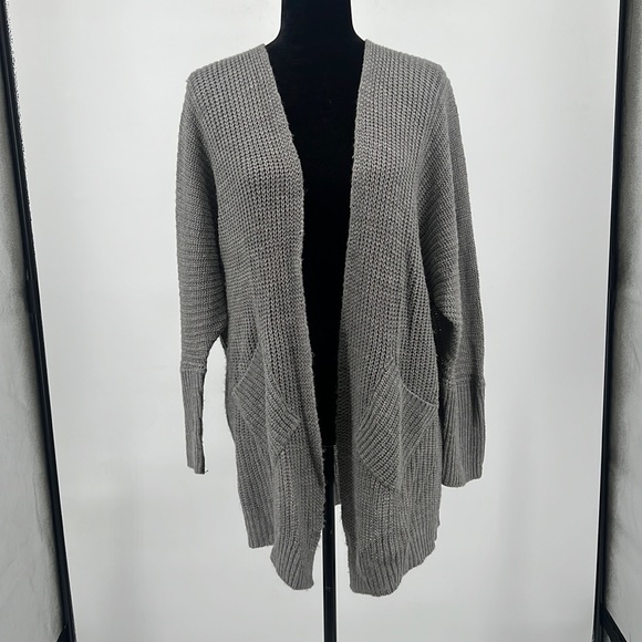 Say What? Gray Cardigan Thigh Length Sweater Women's sz. M - Picture 1 of 8